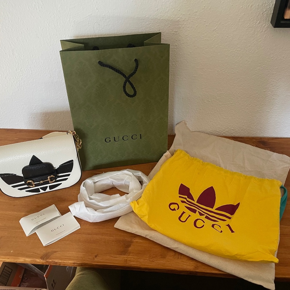 New never used Gucci x Adidas Horsebit 1955 2-Way Shoulder/Crossbody Bag